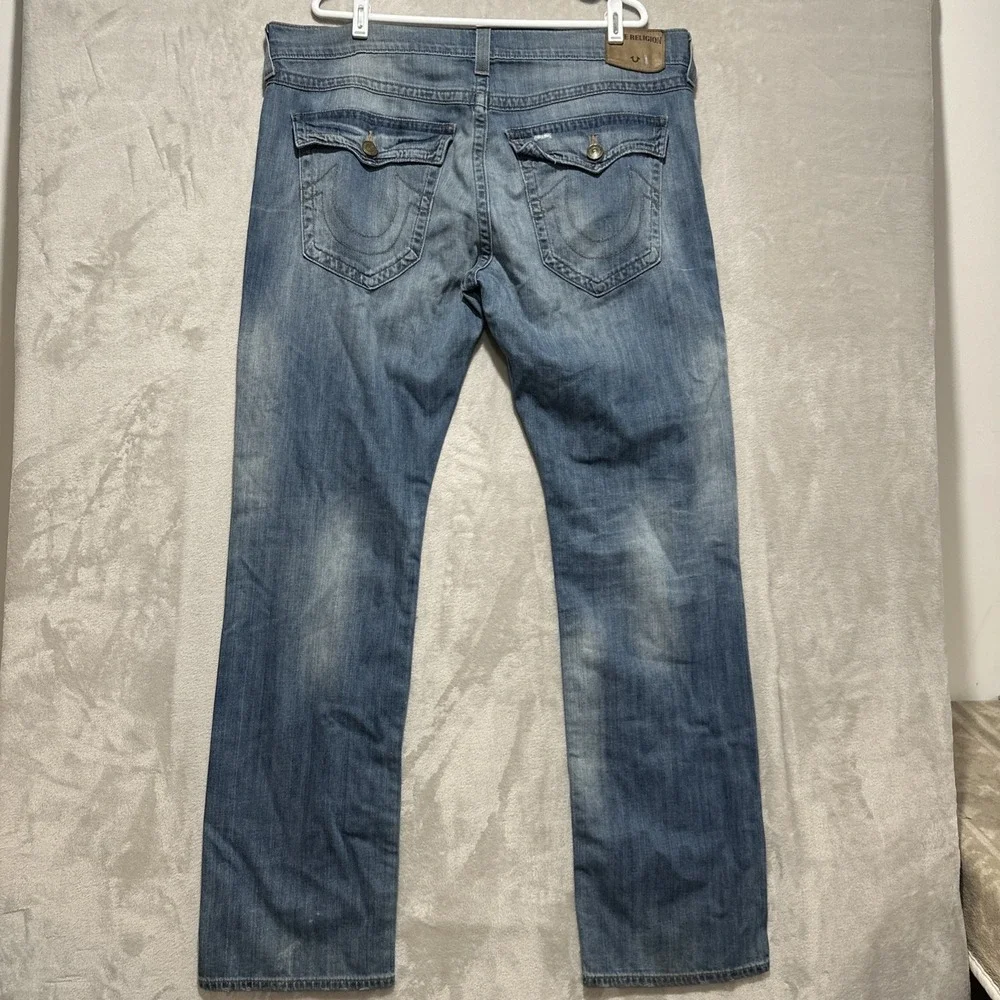 True Religion‎ Ricky Men's 40 Relaxed Straight Mid Rise Flap Back Pockets Logo